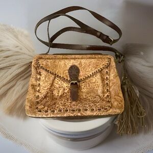 Patricia Nash Tooled Italian Leather Crossbody Purse
